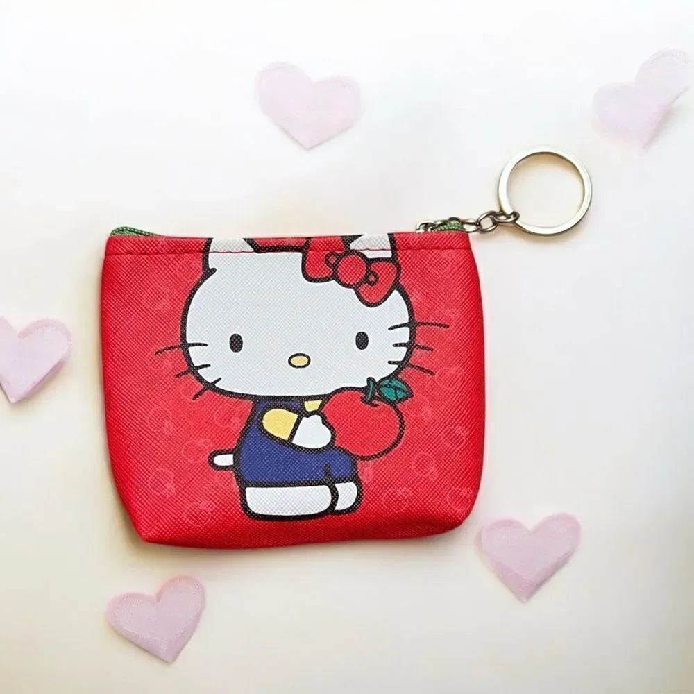 🤯5/$25🤯 Hello Kitty Apple Red Coin Purse Keychain